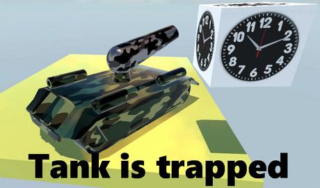 Tank is trapped