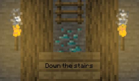 Down the stairs